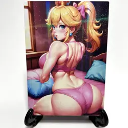 Princess Peach Sexy Hot Anime Waifu Girl Doujin Lewd Goddess Story Holo Art Card - Image 2