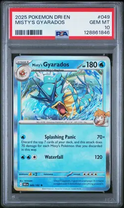 2025 POKEMON DRI EN-DESTINED RIVALS #049 MISTY'S GYARADOS PSA 10 - Image 1