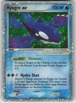 Pokemon TCG Kyogre ex Ultra Rare Reverse Holo Crystal Guardians 95/100 - Image 1