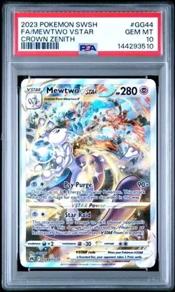 2023 POKEMON SWORD AND SHIELD CROWN ZENITH #GG44 FA/MEWTWO VSTAR CROWN ZENITH - Image 1