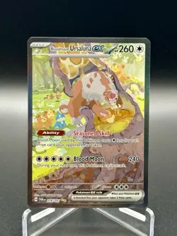 Pokemon TCG Bloodmoon Ursaluna EX Twilight Masquerade 216/167 SIR Near Mint - Image 1