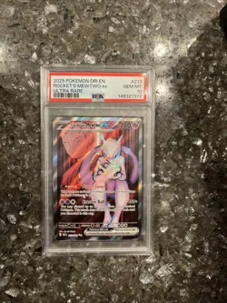 2025 Pokemon DRI EN Rockets Mewtwo EX Ultra Rare Psa 10 - Image 1