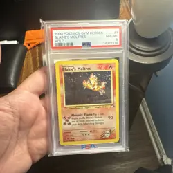 2000 Pokemon Blaine's Moltres Gym Heroes Unlimited Holo Rare #1 PSA 8 NM-Mint - Image 1
