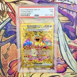 Charizard Ex 228/197 - Hyper Rare Gold Obsidian Flames Pokemon Card PSA 7 NM - Image 1