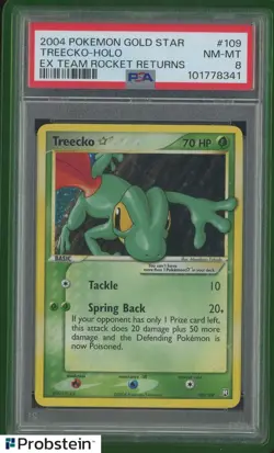 2004 Pokemon Gold Star Ex Team Rocket Returns #109 Treecko Holo PSA 8 NM-MT - Image 1