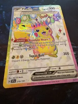 Pikachu ex 219/191 Surging Sparks Holo Pokemon TCG NM - Image 2