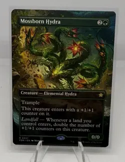 BORDERLESS MTG Mossborn Hydra, NM-Mint, English Foundations, FDN Unplayed - Image 1