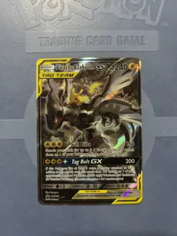 Pikachu & Zekrom GX SM168 Tag Team Promo Card Full Art Card - Image 1