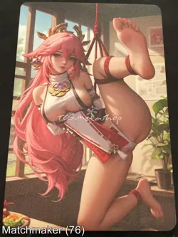 Matchmaker Spicy Waifu NSFW A5 Size Card Board Yae Miko Genshin Impact Tie Up - Image 1