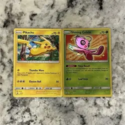 Pokemon Card Lot Pikachu Shining Celebi English Language 2 Cards - Image 1