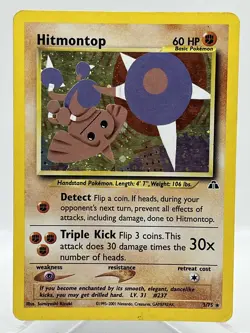 Hitmontop 3/75 Neo Discovery Holo Rare 2000 Vintage Pokemon TCG Card - Image 1