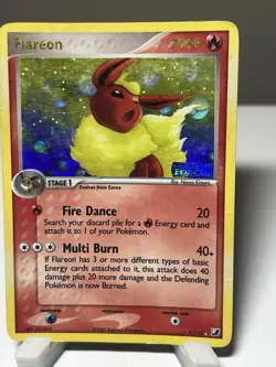 Pokemon TCG Flareon 5/115 EX Unseen Forces Reverse Holo Stamped 2005 HP-dmg - Image 1