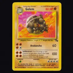 Golem 36/62 Fossil Vintage WOTC Pokemon TCG MP - Image 1