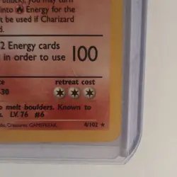 Pokemon Charizard Base Set Holo Rare Card 004/102 English TCG - Image 3