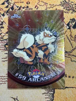 Pokemon 2000 Topps Chrome Pokemon Series 1 #59 Arcanine Pokemon T.V. NM - Image 1