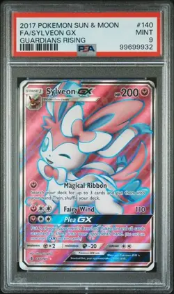 2017 Pokemon SM Guardians Rising Sylveon GX Full Art #140 PSA 9 MINT - Image 1