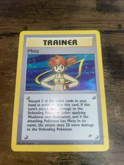 Holographic Rare Pokemon TCG Misty Trainer Card Gym Heroes 18/132 WOTC 1999 - Image 2