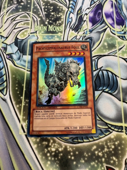 FOSSIL DYNA PACHYCEPHALO SPANISH SUPER RARE CT08-EN012 SP012 LIGHT PLAY YUGIOH - Image 1