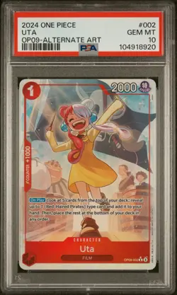 2024 One Piece Uta Alternate Art Rare Parallel #OP09-002 PSA 10 - Image 1