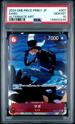 One Piece Japanese PRB01 SABO Alternate Art PSA 10 #007 - Image 1