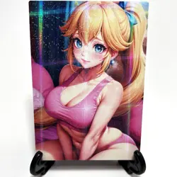 Princess Peach Sexy Hot Anime Waifu Girl Lewd Doujin Goddess Story Holo Art Card - Image 1