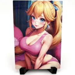Princess Peach Sexy Hot Anime Waifu Girl Lewd Doujin Goddess Story Holo Art Card - Image 2