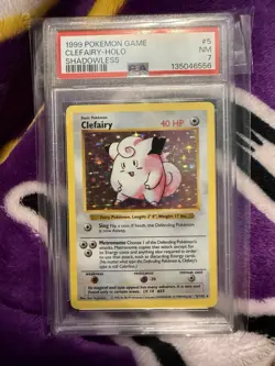 Pokemon - 1999 Base Set (Shadowless) - Clefairy Holo 5/102 - PSA 7 New Cert - Image 1