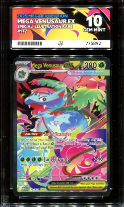ACE 10 MEGA VENUSAUR EX 177/132 POKEMON MEGA EVOLUTION SPECIAL ILLUSTRATION RARE - Image 1