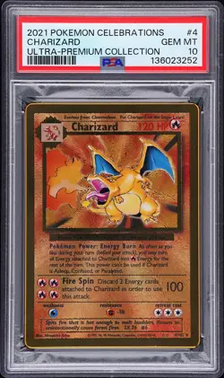 2021 POKEMON CELEBRATIONS ULTRA-PREMIUM COLLECTION METAL #4 CHARIZARD PSA 10 - Image 1