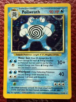 Pokemon Poliwrath No.013/102 Holo Rare Base Set 1999 English LP - Image 1