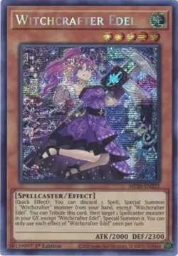Yugioh! LP Witchcrafter Edel - MP20-EN222 - Prismatic Secret Rare - 1st Edition - Image 1