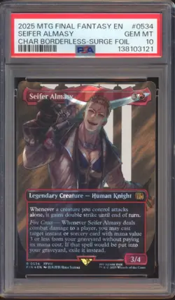 MTG FINAL FANTASY SEIFER ALMASY CHARACTER BORDERLESS SURGE FOIL #0534 PSA 10! - Image 1