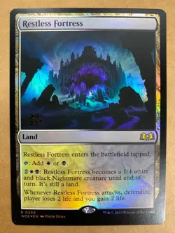 MTG 1x FOIL Restless Fortress 259 Wilds PRERELEASE PROMO Magic Gathering x1 NM - Image 1