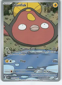 Stunfisk 118/086 Illustration Rare Holo SV: White Flare NM Pokemon - Image 1
