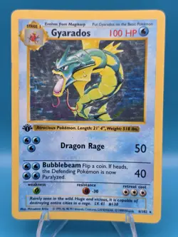 Gyarados 1st Edition Shadowless Holo Base Set 6/102 100 HP English - Image 1