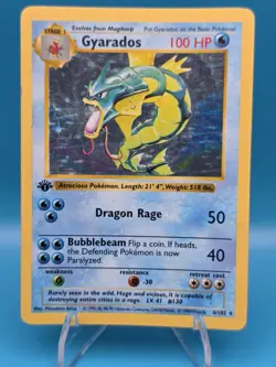 Gyarados 1st Edition Shadowless Holo Base Set 6/102 100 HP English - Image 2