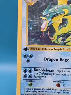 Gyarados 1st Edition Shadowless Holo Base Set 6/102 100 HP English - Image 3