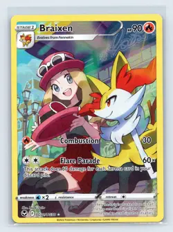 2022 Pokemon Silver Tempest Trainer Gallery TG01/TG30 Braixen Rare Holo - Image 1