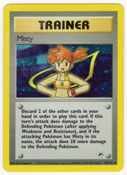 Pokemon Card TCG Misty 18/132 Gym Heroes Holo Rare MP - Image 1