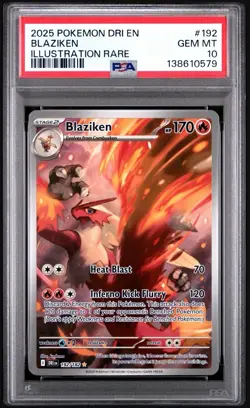 2025 POKEMON DRI EN-DESTINED RIVALS ILLUSTRATION RARE #192 BLAZIKEN PSA 10 - Image 1