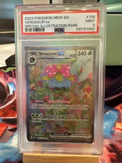 2023 POKEMON MEW EN-151 SPECIAL ILLUSTRATION RARE #198 VENUSAUR EX PSA 9 MINT - Image 1