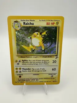 Raichu 16/130 Pokemon Base Set 2 Holo Rare Card - LP - Image 1