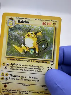 Raichu 16/130 Pokemon Base Set 2 Holo Rare Card - LP - Image 2