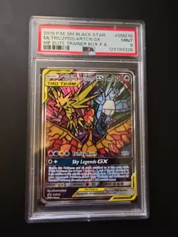 2019 POKEMON SM BLACK STAR PROMO FULL ART/MOLTRES & ZAPDOS & ARTICUNO GX PSA 9 - Image 1