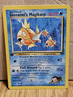 Giovanni’s Magikarp 1st Edition Gym Challenge 73/132 Non-Holo Pokemon Card TCG - Image 1