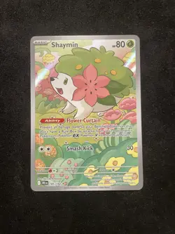 Pokemon TCG Destined Rivals Shaymin Illustration Rare Card 185/182 - Image 1