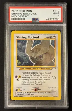 2002 Pokemon Neo Destiny Shining Noctowl #110 Secret Rare PSA 9 - Image 1