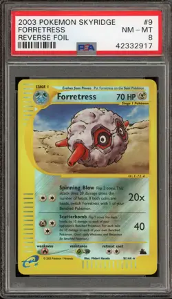 Pokemon Forretress Skyridge Reverse Holo Rare #9 PSA 8 - Image 1