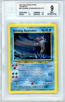 Pokemon Shining Gyarados #65 Neo Revelation Unlimited BGS 9 Mint - Image 1
