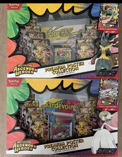 MINT BOX 2 Pokemon Ascended Heroes Premium Poster Collection Gardevoir & Lucario - Image 1